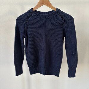 J.Crew Textured Cotton Sweater with Anchor Buttons